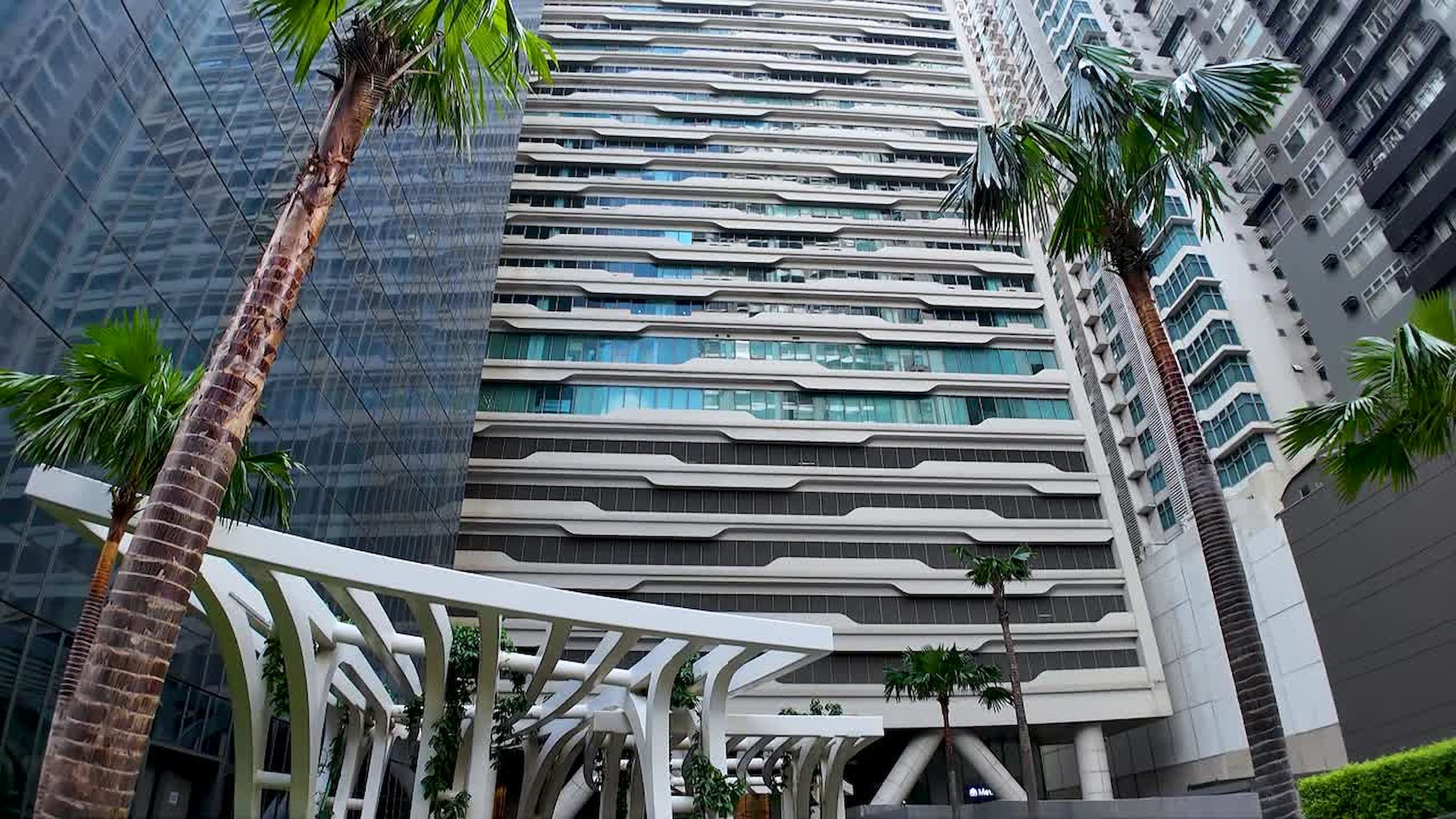 Centuria Medical Makati, seen from the street looking up the tower.